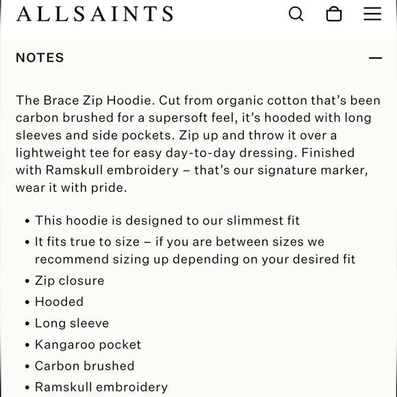 ALLSAINTS Brace Hoodie in Flint Gray - Picture 11 of 12